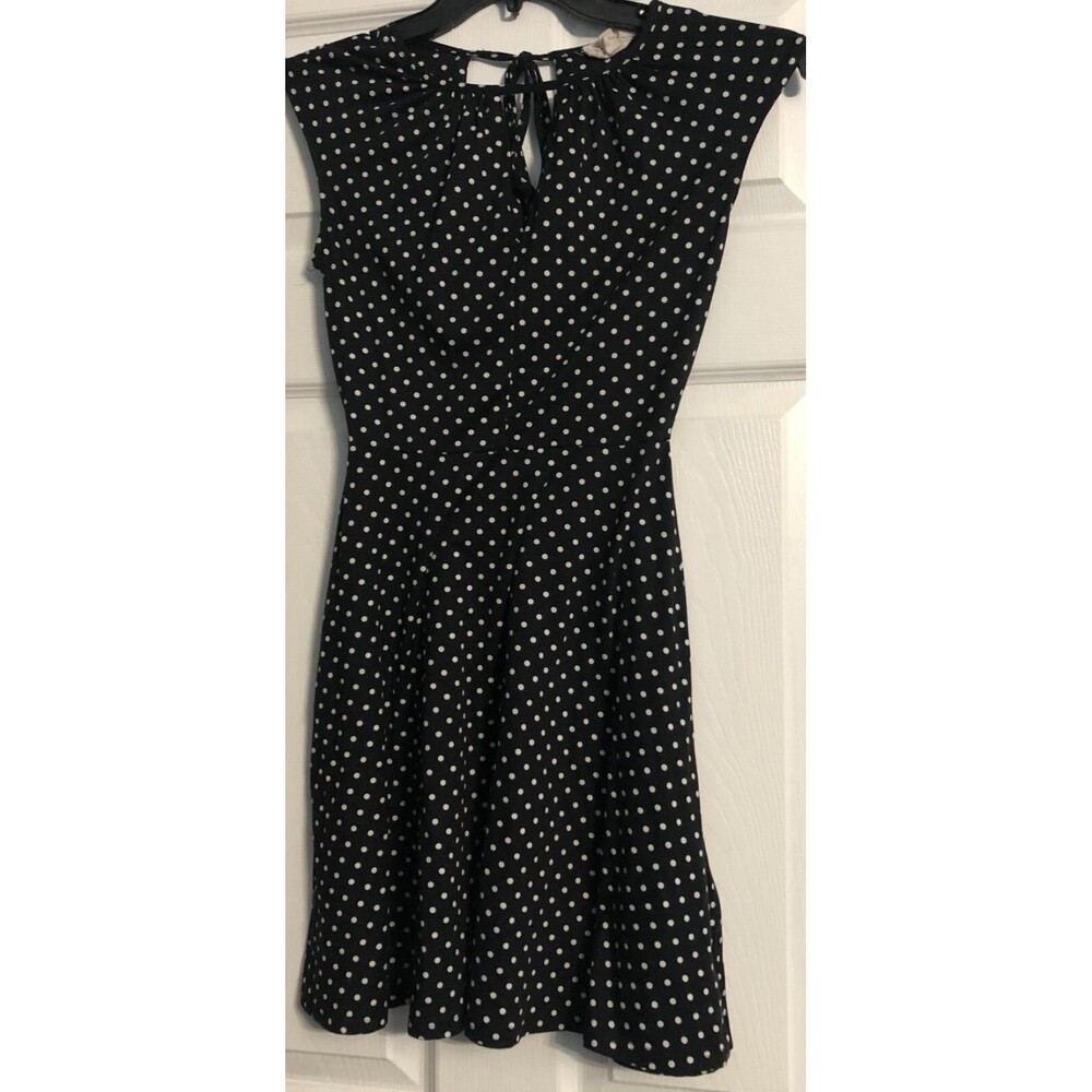 Junior's Black Polka Dot Dress Size X-Small B1